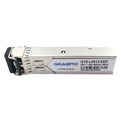 1.25G βιομηχανικός πομποδέκτης 1000base-SX 850nm 550m SFP διπλή ενότητα DOM LC MMF