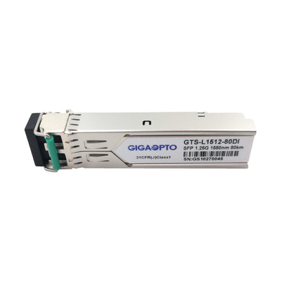 1000base-ZX 1.25G SFP 1550nm 80km βιομηχανική διπλή ενότητα πομποδεκτών DOM LC SMF