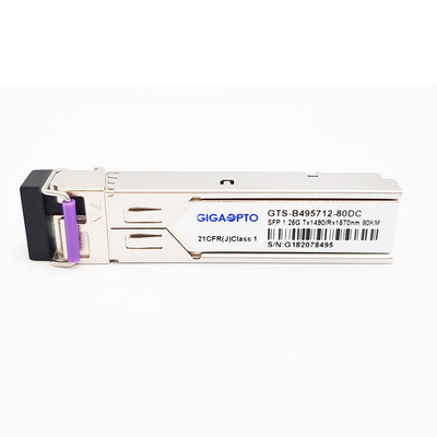 Μονάδα πομποδέκτη SMF DOM LC 1,25G BiDi SFP 1000BASE-BX TX1490nm/RX1570nm 80km