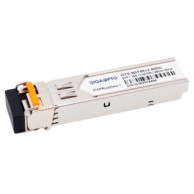 DOM πομποδεκτών TX1570nm RX1490nm 80km LC SMF 1000BASE BX 1.25G BiDi SFP