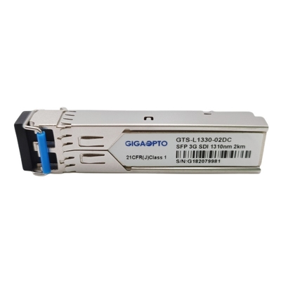 3G SDI SMPTE SFP 1310nm 2km διπλά LC πομποδεκτών SMF DOM MSA Pinout ενοτήτων με τα τηλεοπτικά παθολογικά σχέδια