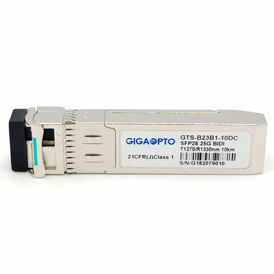 SFP28 αμφίδρομη οπτική ενότητα 10km DOM 1270nm-TX/1330nm-RX πομποδεκτών LC