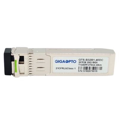 Ενότητα 1310nm TX 1270nm RX 40km πομποδεκτών 25GBASE SFP28 μονοκατευθυντικά LC DOM SMF