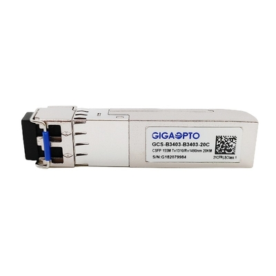 100BASE διπλός πομποδέκτης TX1310nm RX1490nm LC 20km DOM οπτικής ίνας BIDI CSFP