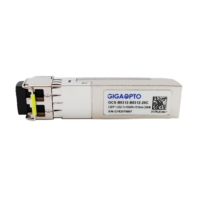 Διπλός πομποδέκτης LX TX1550nm RX1310nm SMF 20km 1.25G BIDI CSFP ενιαία ίνα ενότητας SFP