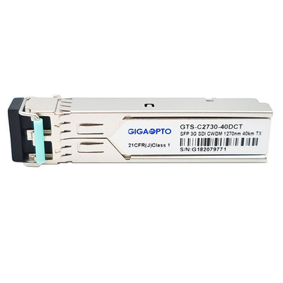 3Gbps ενιαία συσκευή αποστολής σημάτων 1270nm 1610nm 40km SMF LC DDM MSA πομποδεκτών CWDM SDI τηλεοπτική SFP
