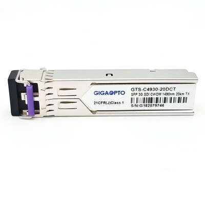 ενιαία συσκευή αποστολής σημάτων MSA 1270nm-1610nm 20km SMF LC DDM πομποδεκτών CWDM 3Gbps DVI τηλεοπτική SFP