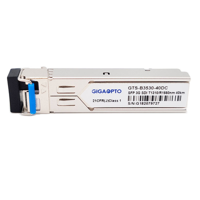 Τηλεοπτικός SFP πομποδέκτης BIDI LC TX1310nm RX1550nm 40km ενότητα MSA SD HD 3G SDI πομποδεκτών