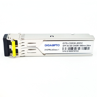 3G τηλεοπτικό CWDM SFP κανάλι 20KM DOM MSA ενότητας 1270~1610nm πομποδεκτών SDI HD LC καρφίτσα-έξω