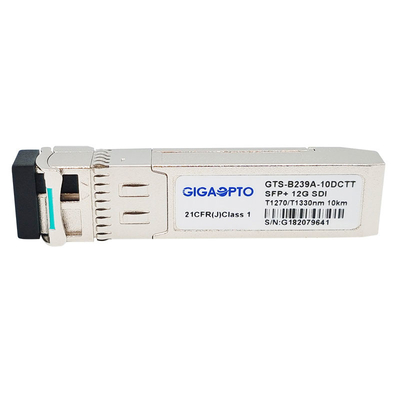12G SDI SFP+ BiDi τηλεοπτική SFP ενότητα συσκευών αποστολής σημάτων πομποδεκτών 1270nm TX1 1330nm TX2 διπλή οπτική