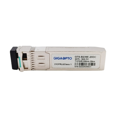 ενότητα TX1270 RX1330nm 20km καναλιών ινών 16G SFP+ BiDi οπτική ενότητα πομποδεκτών LC