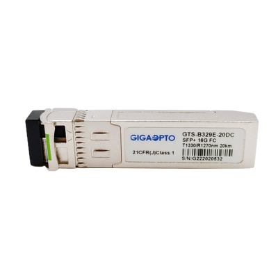 16G FC 20km ενότητα TX1330 RX1270nm πομποδεκτών καναλιών ινών SFP+