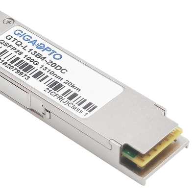 100G eLR4 20km οπτική ενότητα πομποδεκτών 4WDM QSFP28 με διπλό CDR